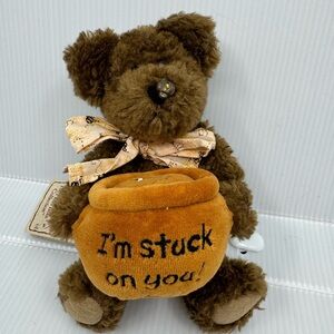 Boyds Bear 94602POG Plushed Stuffed Animal 7" Bee Mihoney Brown Honey Bear Honey